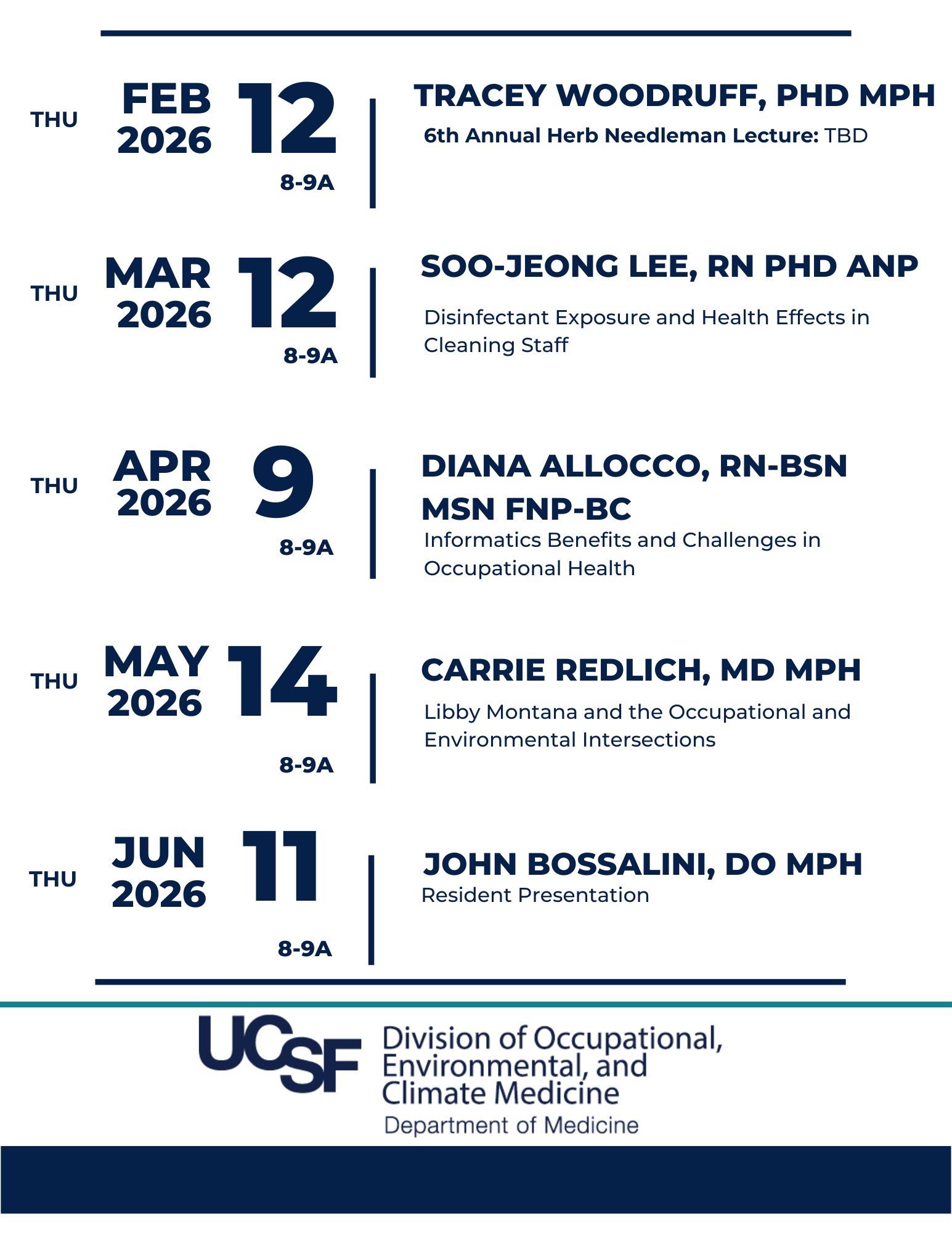 OECM Grand Rounds Schedule 2