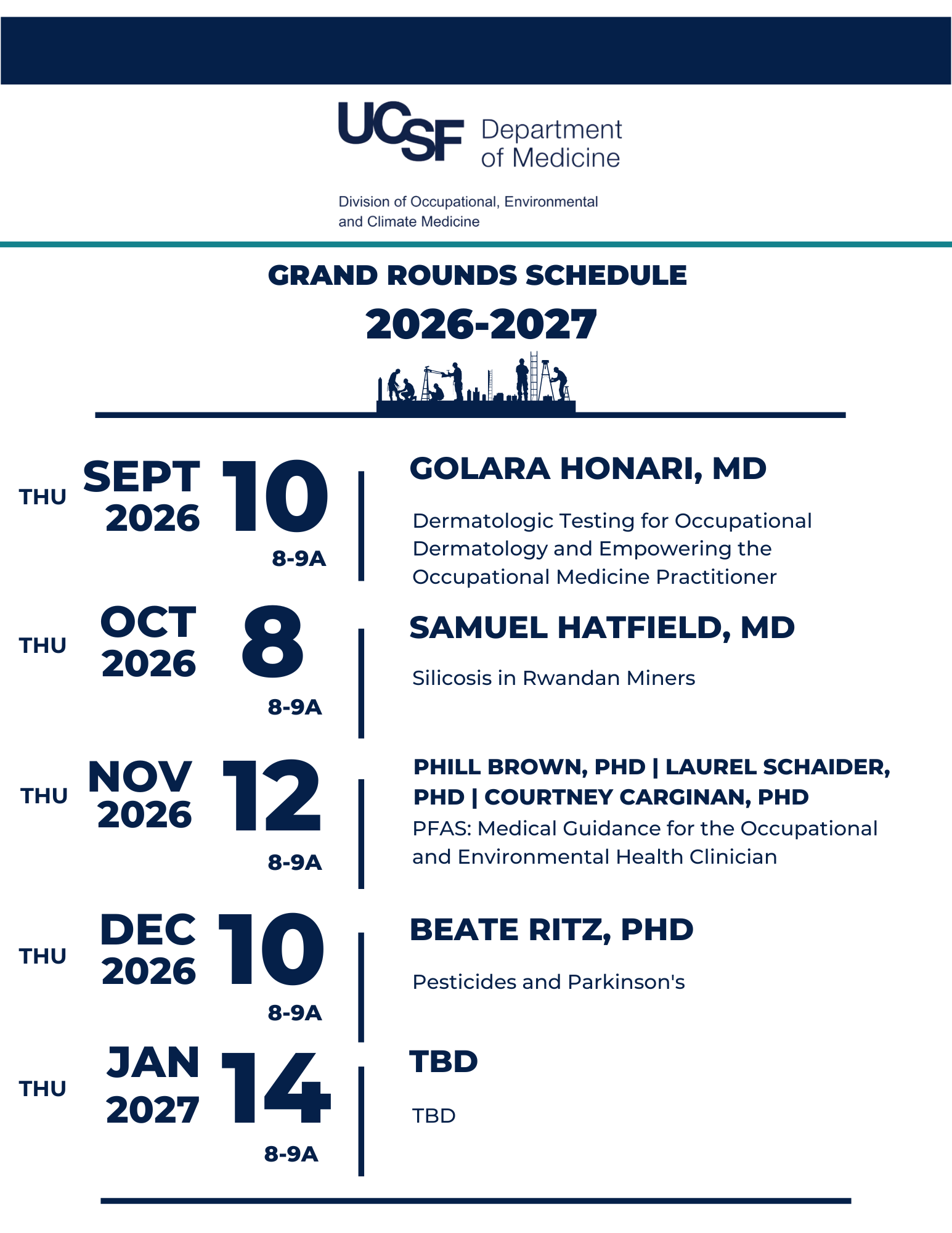 OECM Grand Rounds Schedule 2026 - 2027 