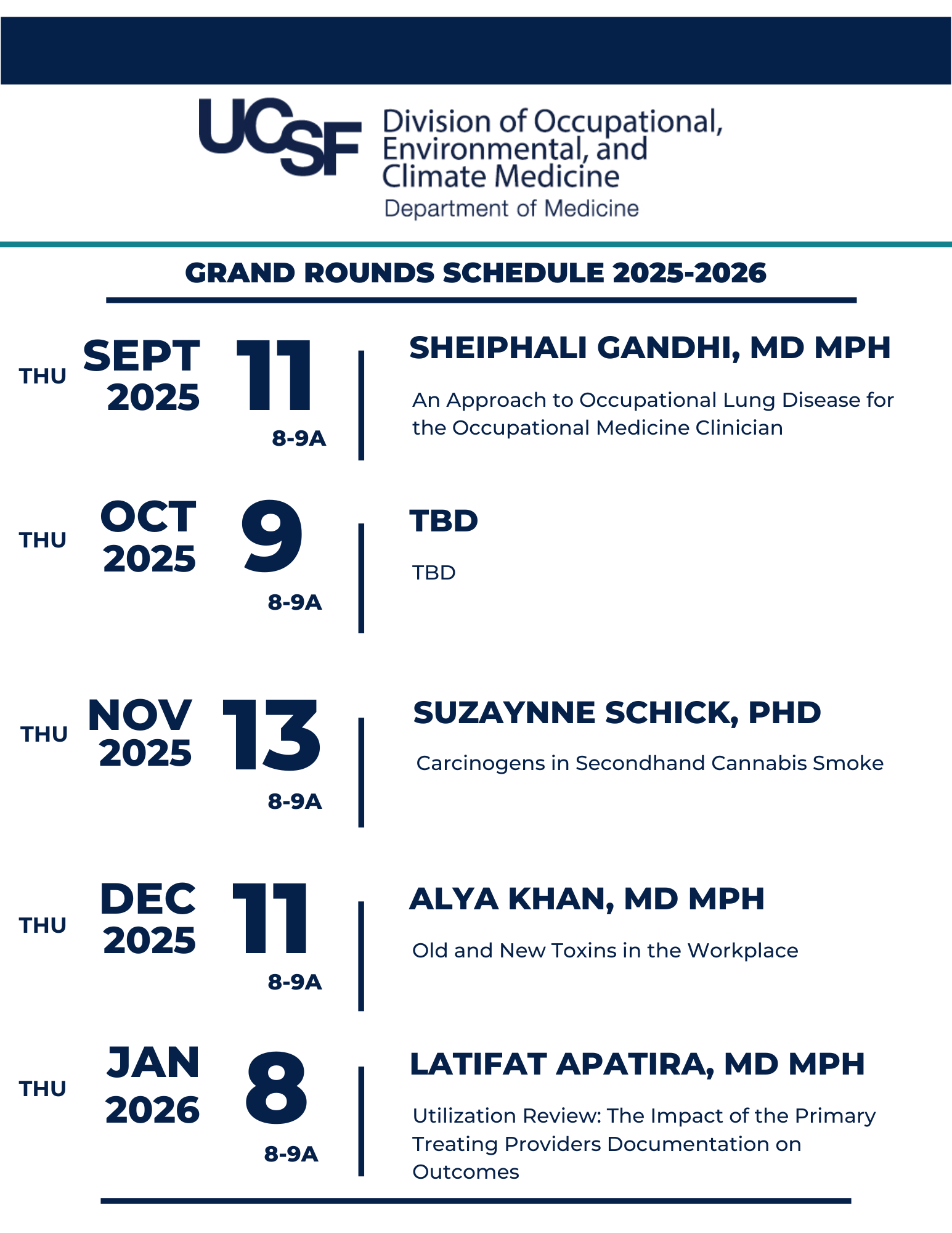 OECM Grand Rounds Schedule 1